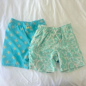 Rugged Butts Green and Blue Kids Swim Trunks